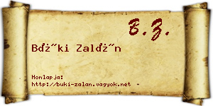Büki Zalán névjegykártya
